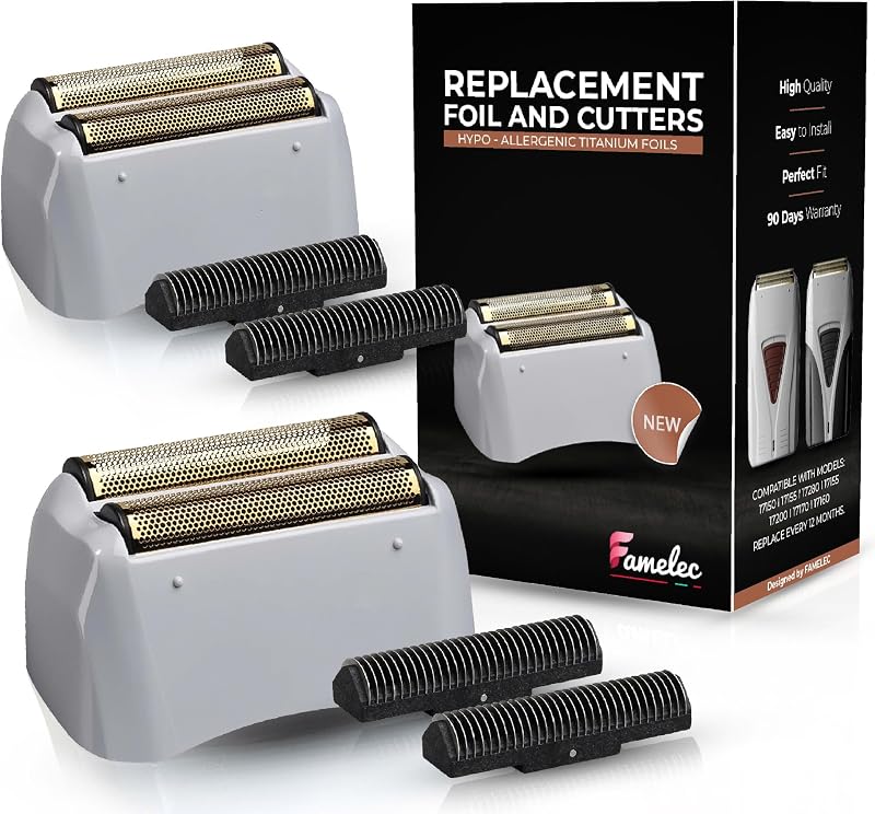Película e lâminas de reposição FAMELEC para barbeadores Andis TS1 17150, 17235, 17220 e TS2 17200, 17155, 17160, 17280