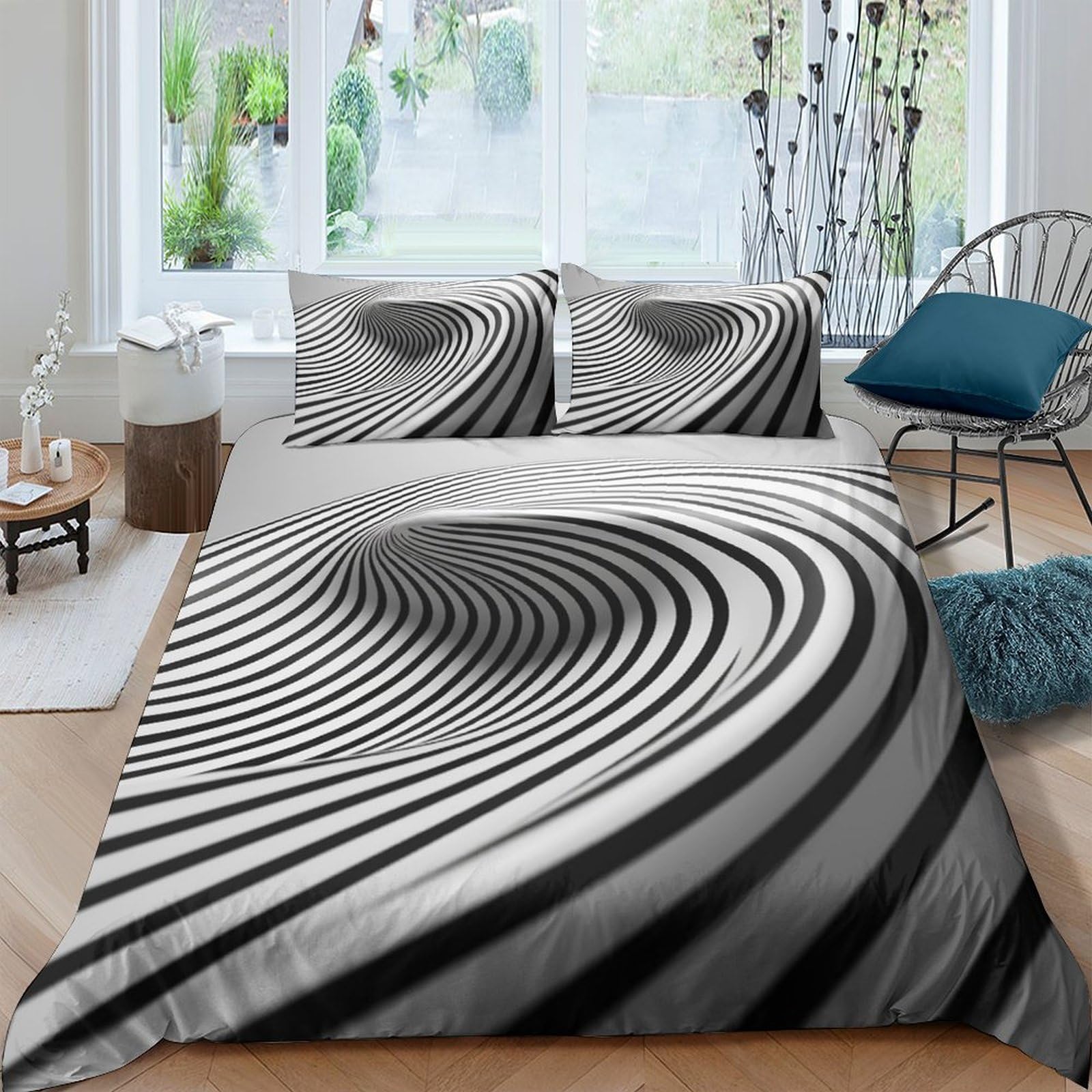 Housse de couette 3D grise 220x240 pour une chambre moderne