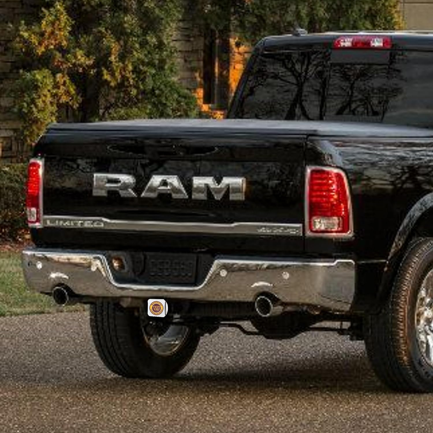 Washington Commanders NFL Chrome Metal Hitch Cover with 3D Colored Team Logo by FANMATS - Unique Roundel Molded Design – Easy Installation on Truck, SUV, Car - Ideal Gift for Die Hard Football Fans