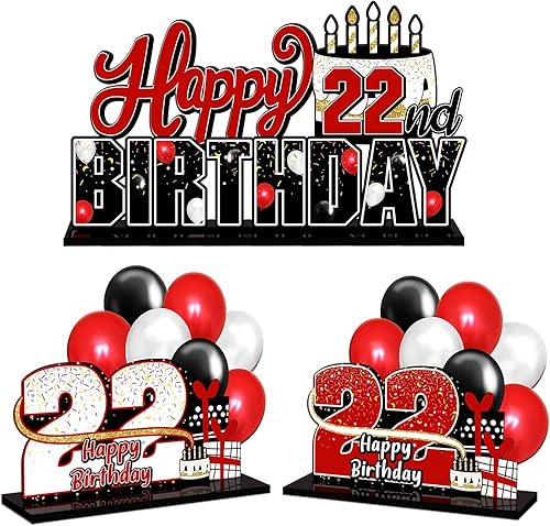 Miniatura 103 de LINGTEER Juego de centros de mesa de acrílico azul con texto en inglés «Happy 100th Birthday» – Decoración de regalo de fiesta de cumpleaños número