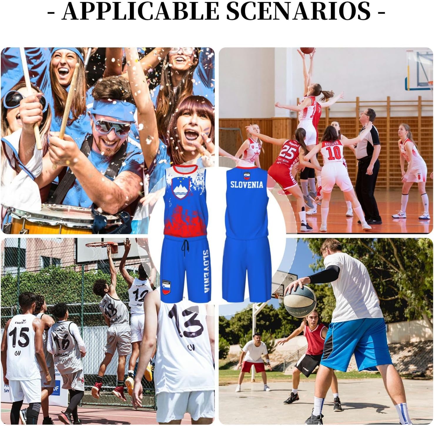 Slovenia Flag Grain (2) Basketball Jersey Uniform Suit for Men Adults Training Athletic Set