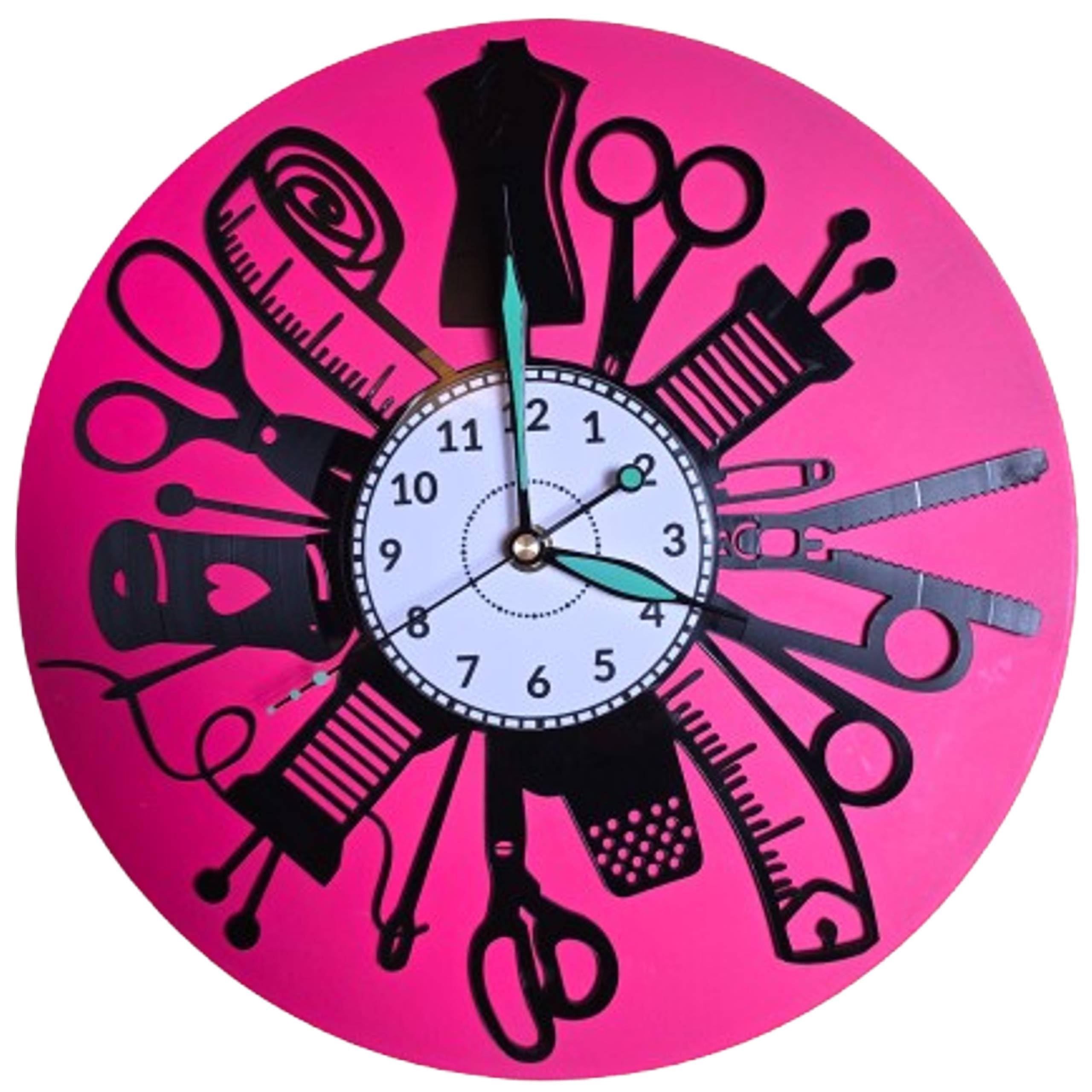 Horloge murale décorative machine à coudre vinyle evevo W0049T