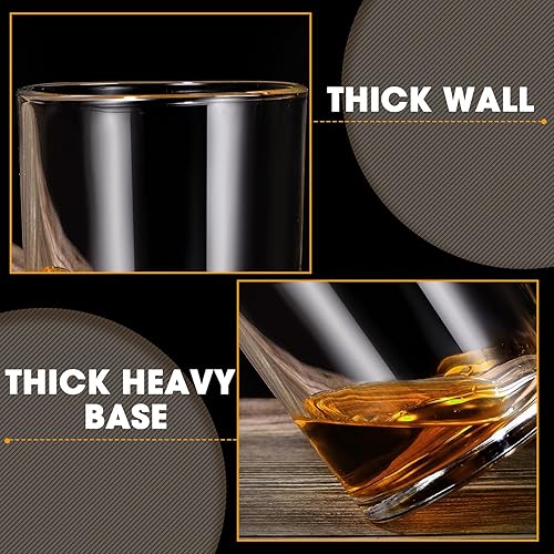 Miniatura 3 de Hoolerry 18 vasos de whisky anticuados de 10 onzas, vasos de cóctel, vasos de bourbon para whisky, bourbon y bebidas de cóctel, regalo para hombres