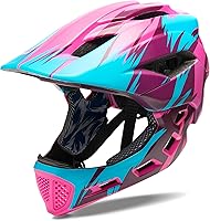Vista 10 de Casco de cara completa para niños y niños, casco BMX multideporte desmontable para bicicleta sucia de montaña