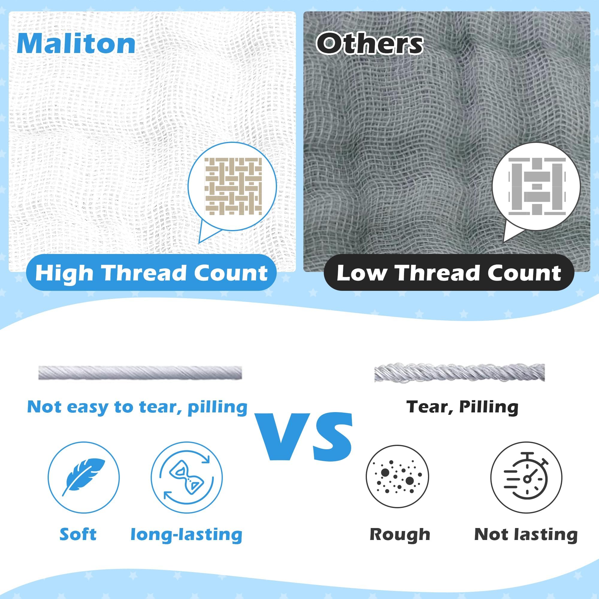 Maliton Mussole Neonato,6 pezzi Mussole Neonato Cotone, Mussola A Grana Per Neonati, Unisex, Per Bambine E Ragazzi, Ideale come Regalo Neonati (immagine animale, 70x70cm)