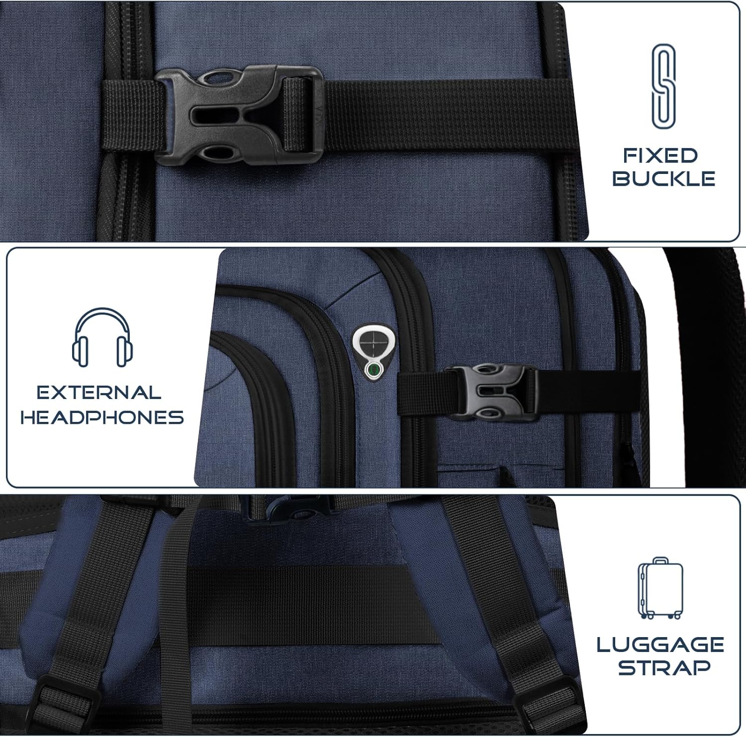 Travel Backpack for Men, Expanable Carry on Luggage Backpack, TSA 17.3 inch Laptop Bag Flight Approved, Lightweight Business Luggage Bag, Travel Gifts for Men Women, Blue