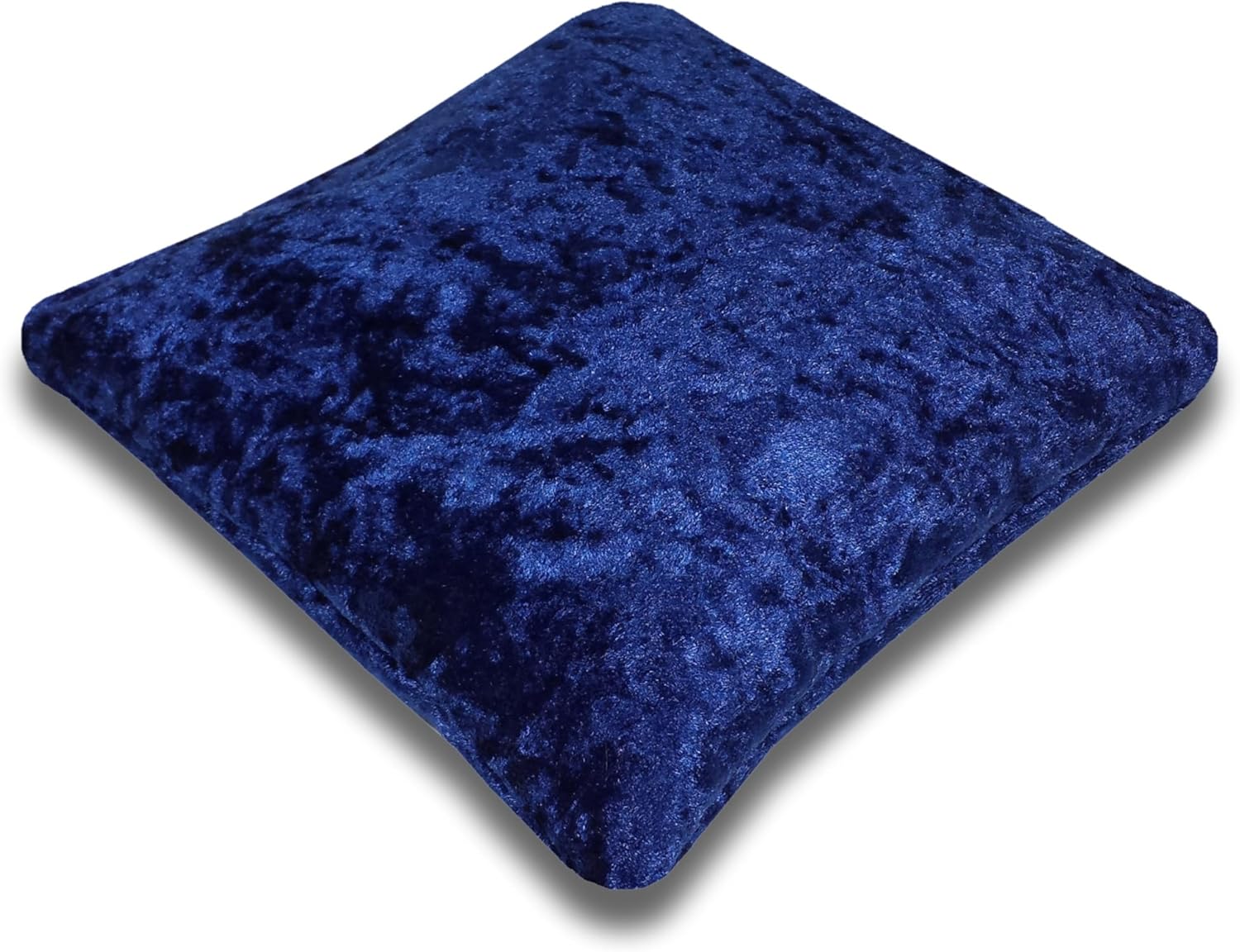 7.5 Inch Square Dark Blue Crushed Velvet Tiara & Crown Display Pillow Stand, TPV38L
