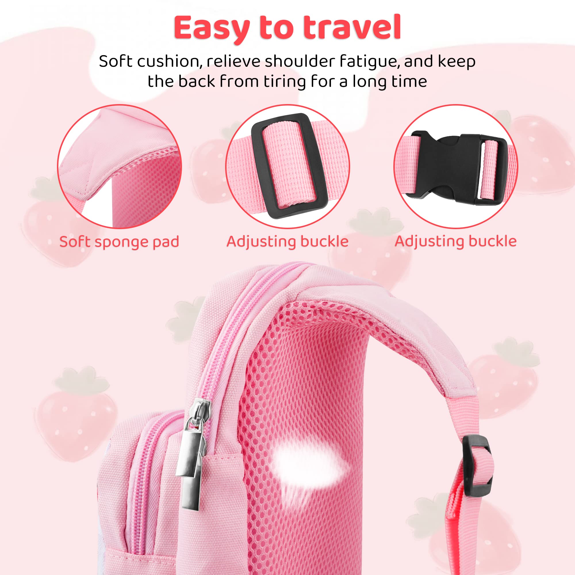 FUNDIARY Sac de voyage pour Nintendo Switch, OLED et Lite, sac à bandoulière portable pour Switch, sac à dos à bandoulière avec étui de jeu et 2 capuchons de pouce – Rose fraise