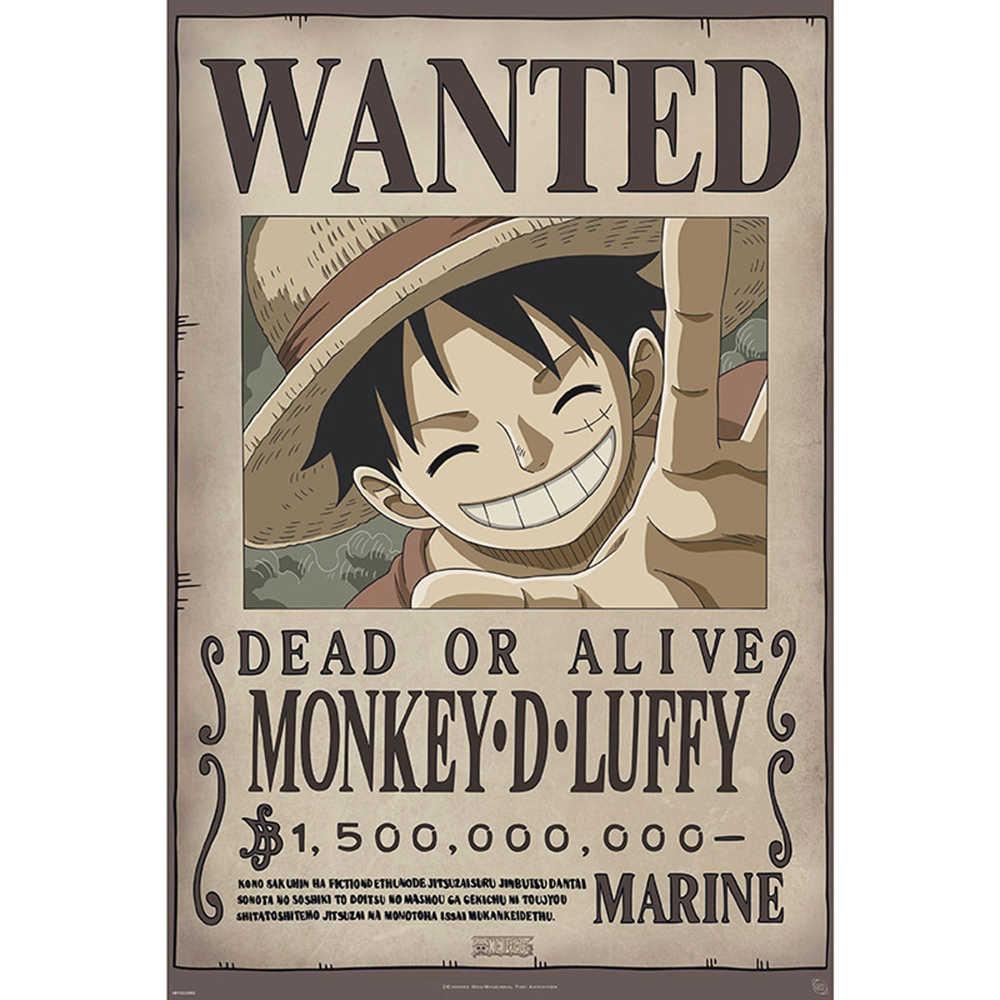 ABYstyle ABYDCO583 One Piece Wanted Luffy New 2 61 x 91.5cm Maxi Poster
