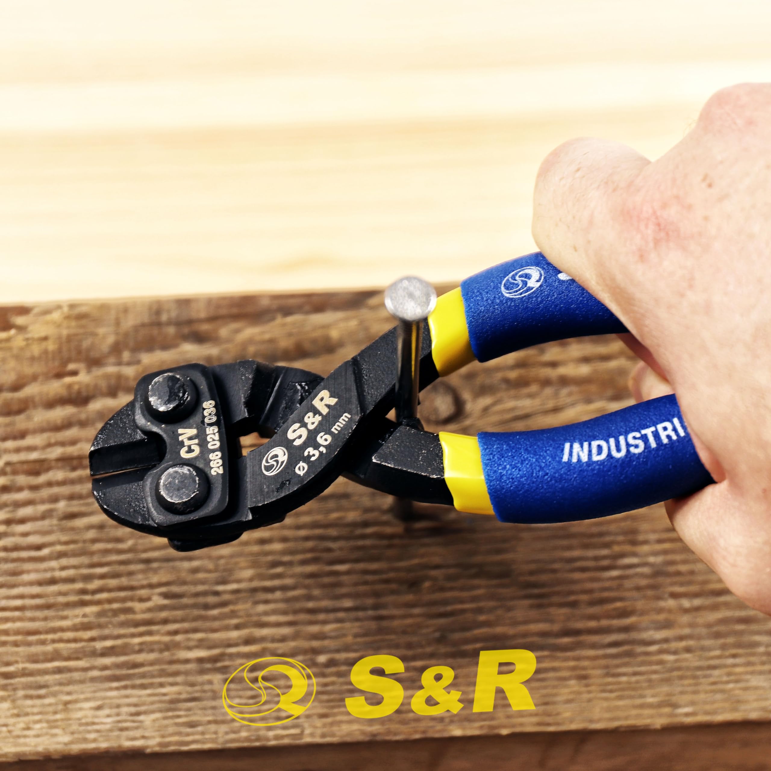 S&R Mini Coupe-Boulons Coupe cables Coupe fils. Pince Coupante HRC58-62 Pour boulons, fils, vises de Ø 3,6 mm.