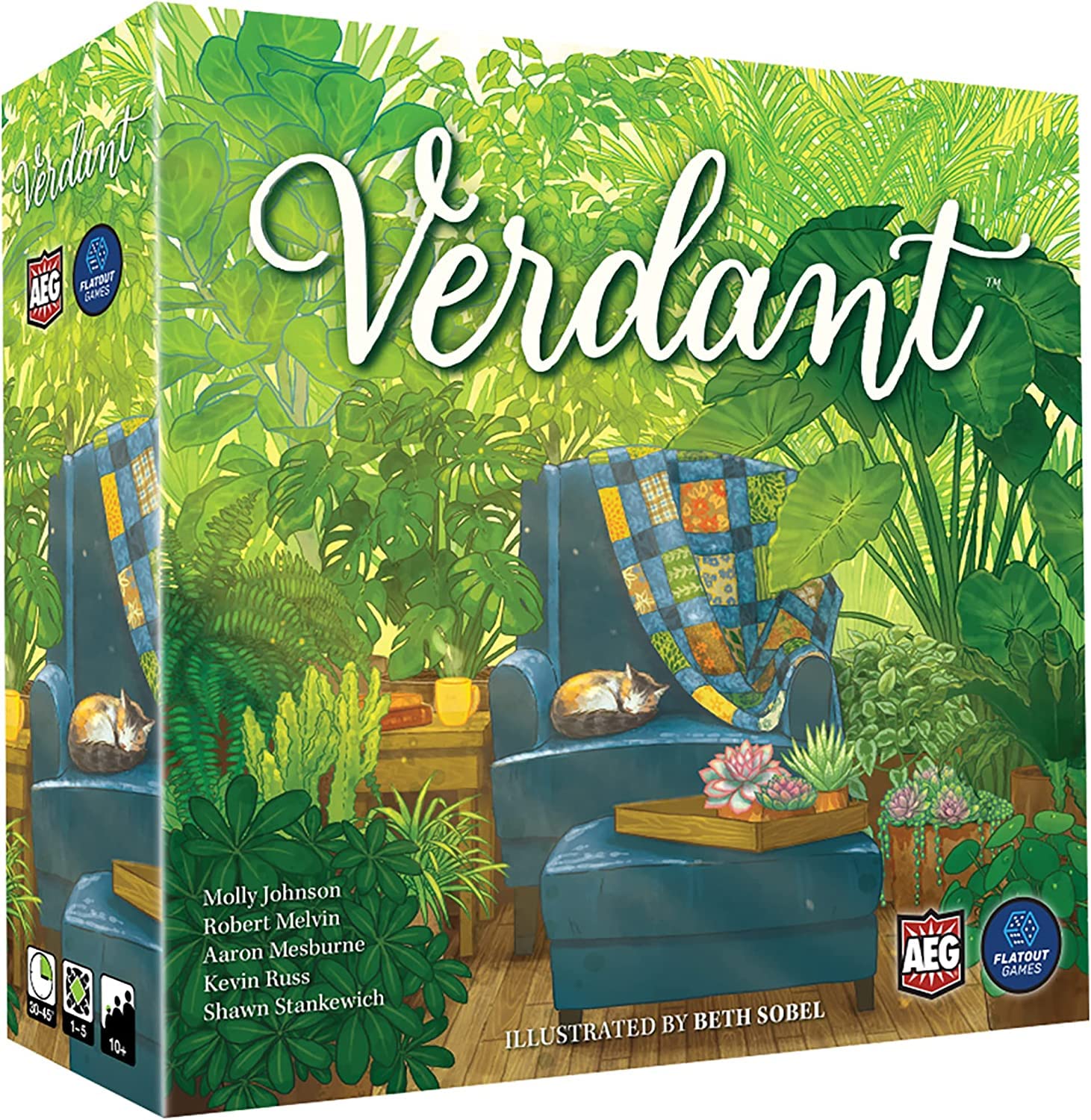 Verdant (KICKSTARTER Edition W/ PROMOS) Family Spatial Puzzle Game, Ages 10+, 1-5 Players, 30-45 Min Collect and Care for houseplants as You Arrange The coziest Home.