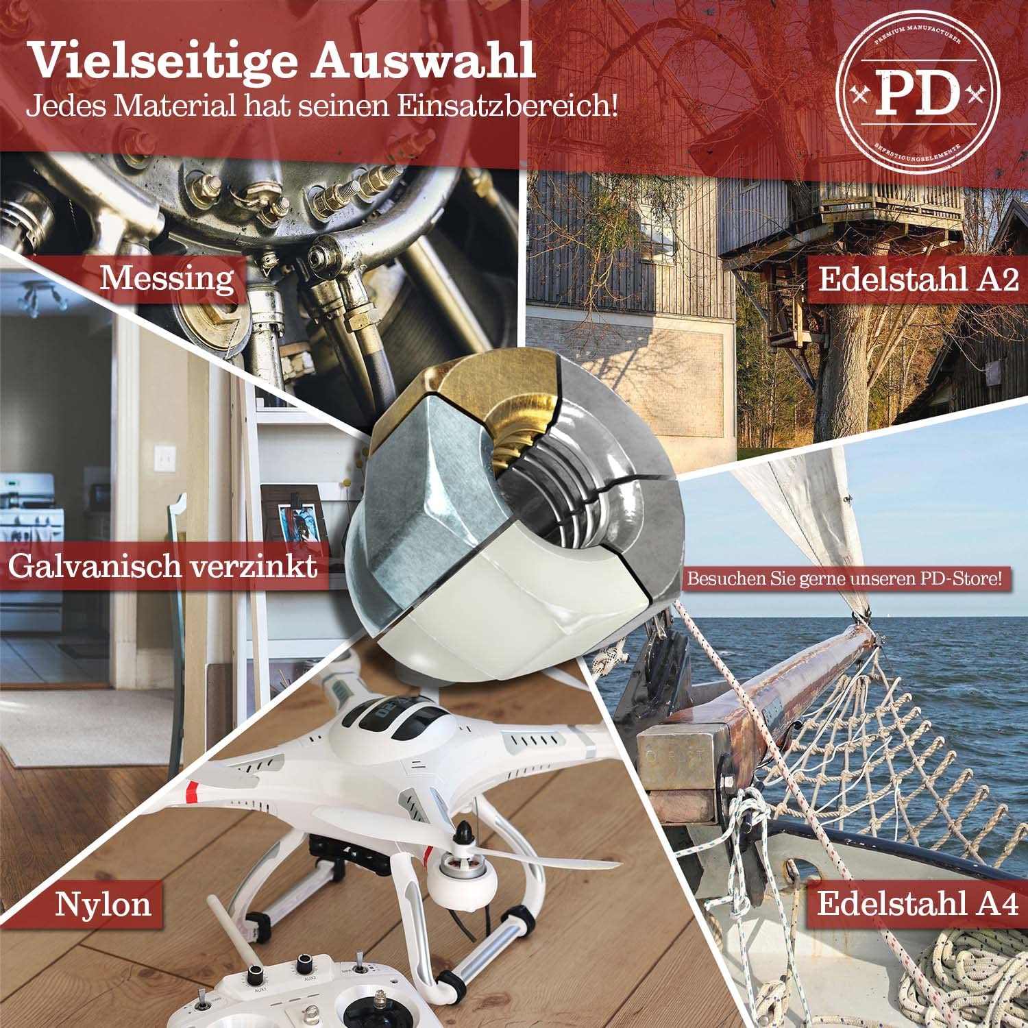 Finiture Decorative Dadi Ciechi M6 In Ottone - Dadi Di Protezione Alta Qualità , Confezione Da 15 Pezzi Din 1587