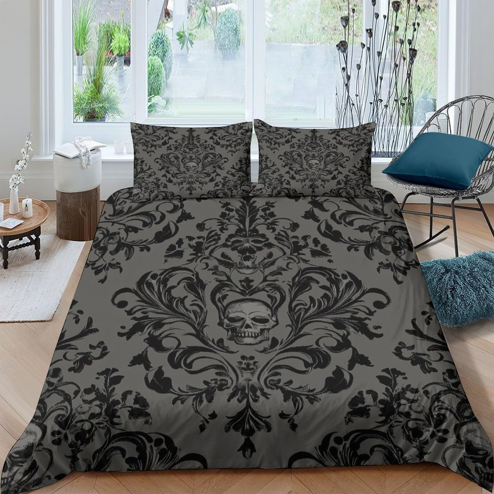 Ctjqhvkz Style-10 3D Printed Baroque Floral Fitted Sheet Microfiber Dark Damask Bed Cover For Bedroom Guestroom Mattress Protection Single（135X200cm）