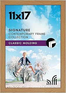 Americanflat 11x17 Picture Frame with Shatter-Resistant Glass - Signature Collection - Gallery-Style Frames Made of Engineered Wood - Photo Frame for Wall Display - Dark Oak