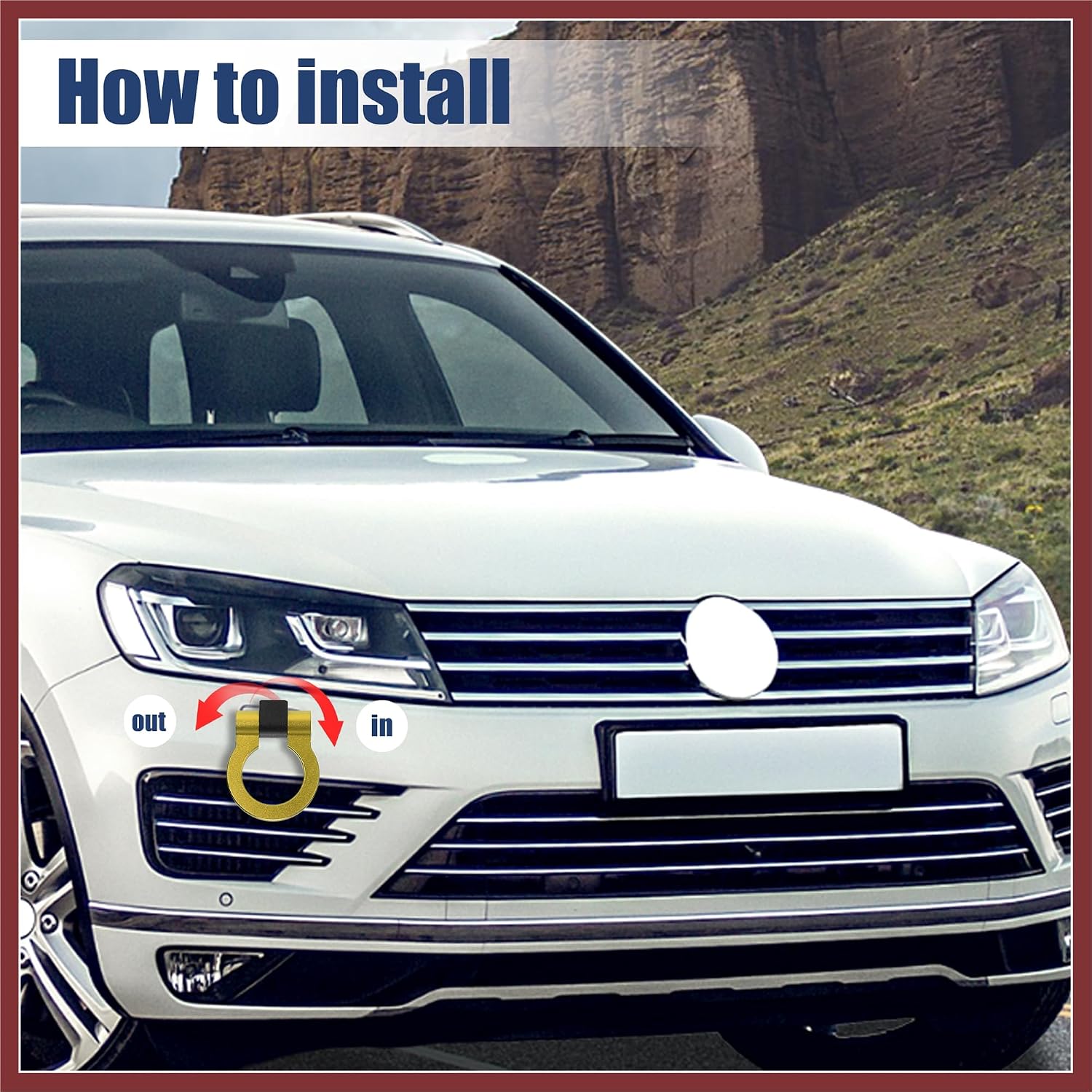 Gold Tone Aluminum Alloy Front Bumper Trailer Ring Eye Towing Tow Hook Screw for Volkswagen Golf GTI Replace Parts