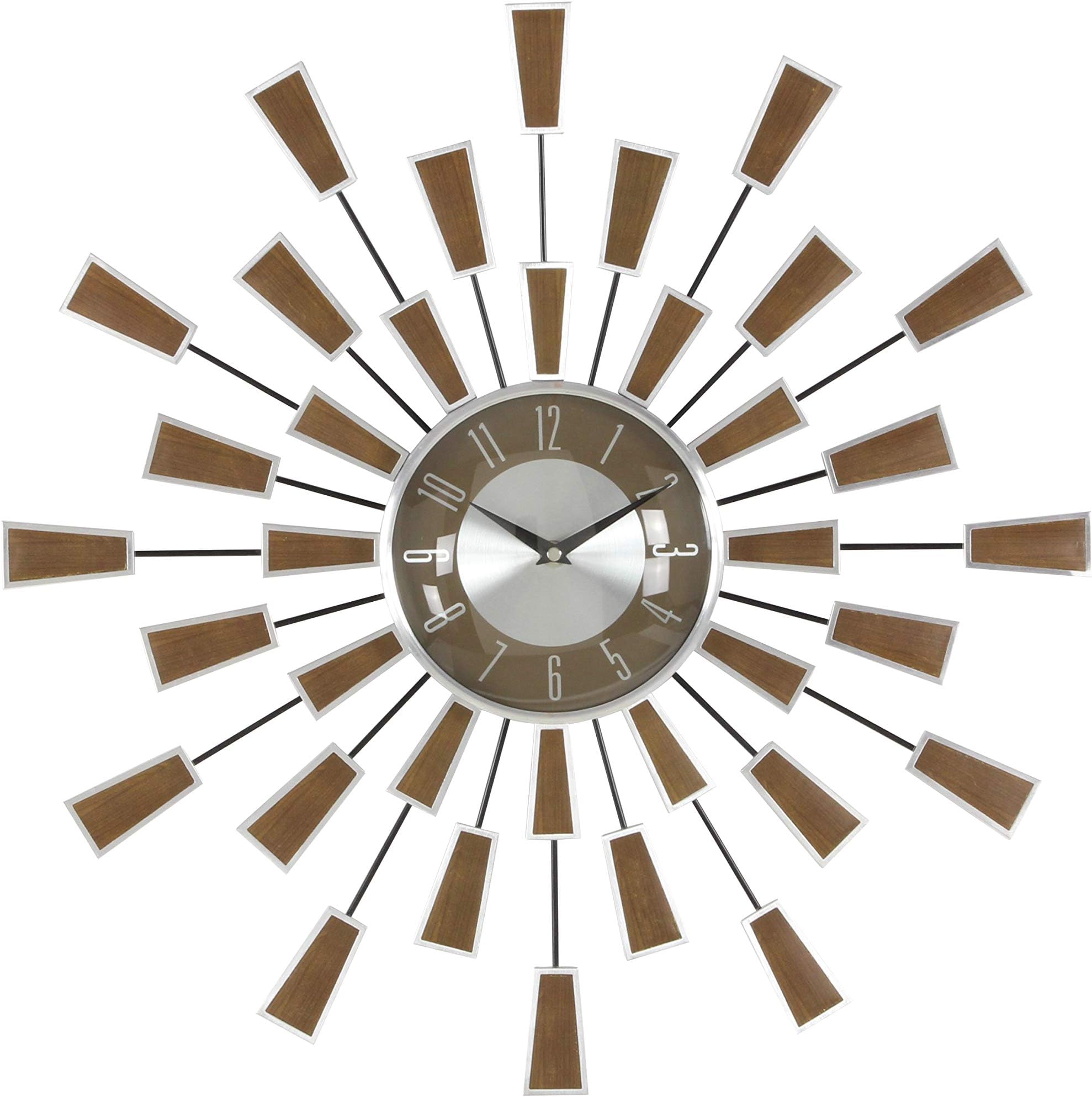 Deco 79 Metal Starburst Utensil Wall Clock, 15" x 1" x 15