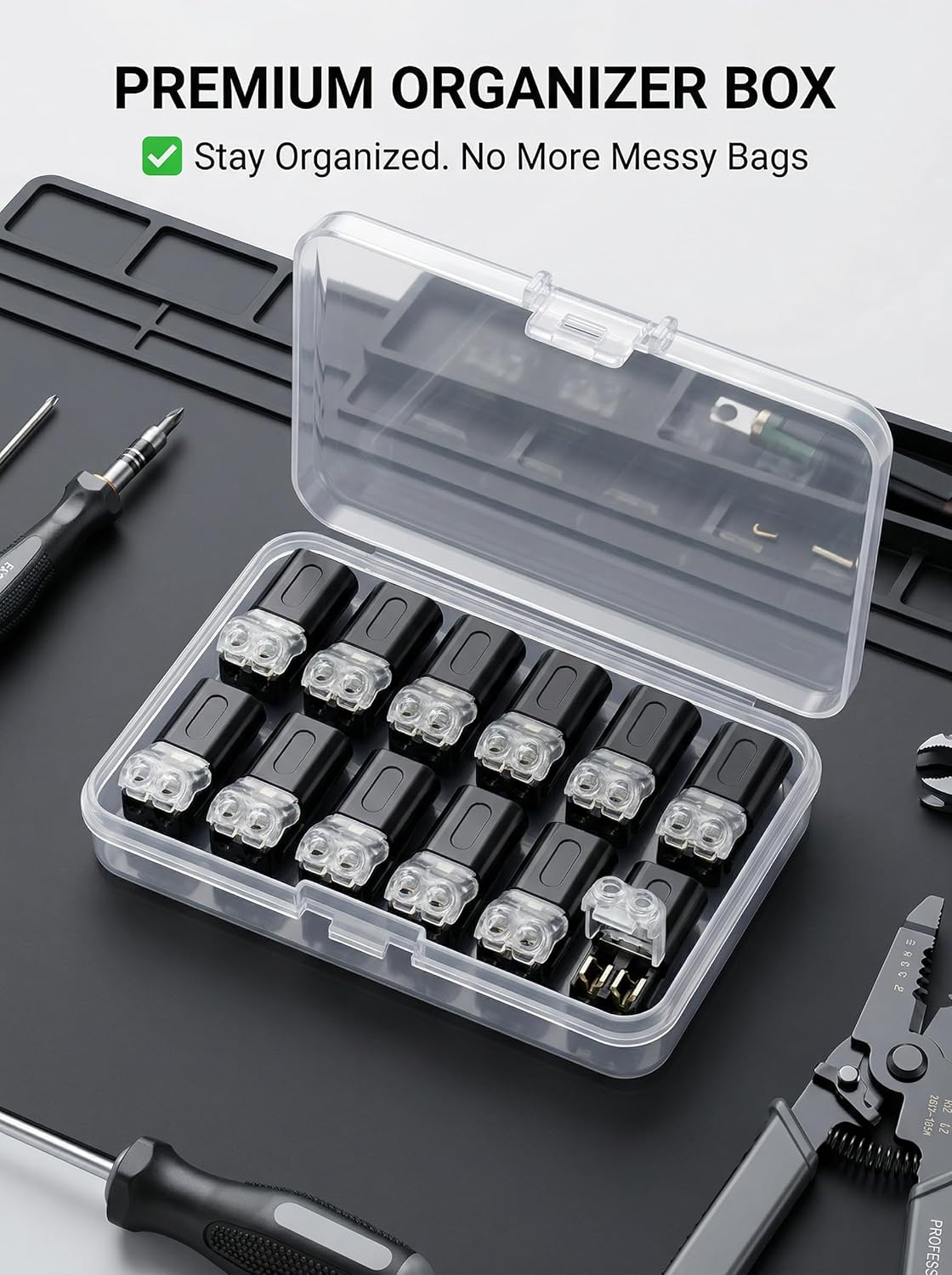 20 PCS Double Wire Plug in Connector Quick Connect Low Voltage Led Strip Terminals with Locking Buckle Plastic for Household Lighting Audio LED Strip Lights Home Audio Automotive DIY Projects