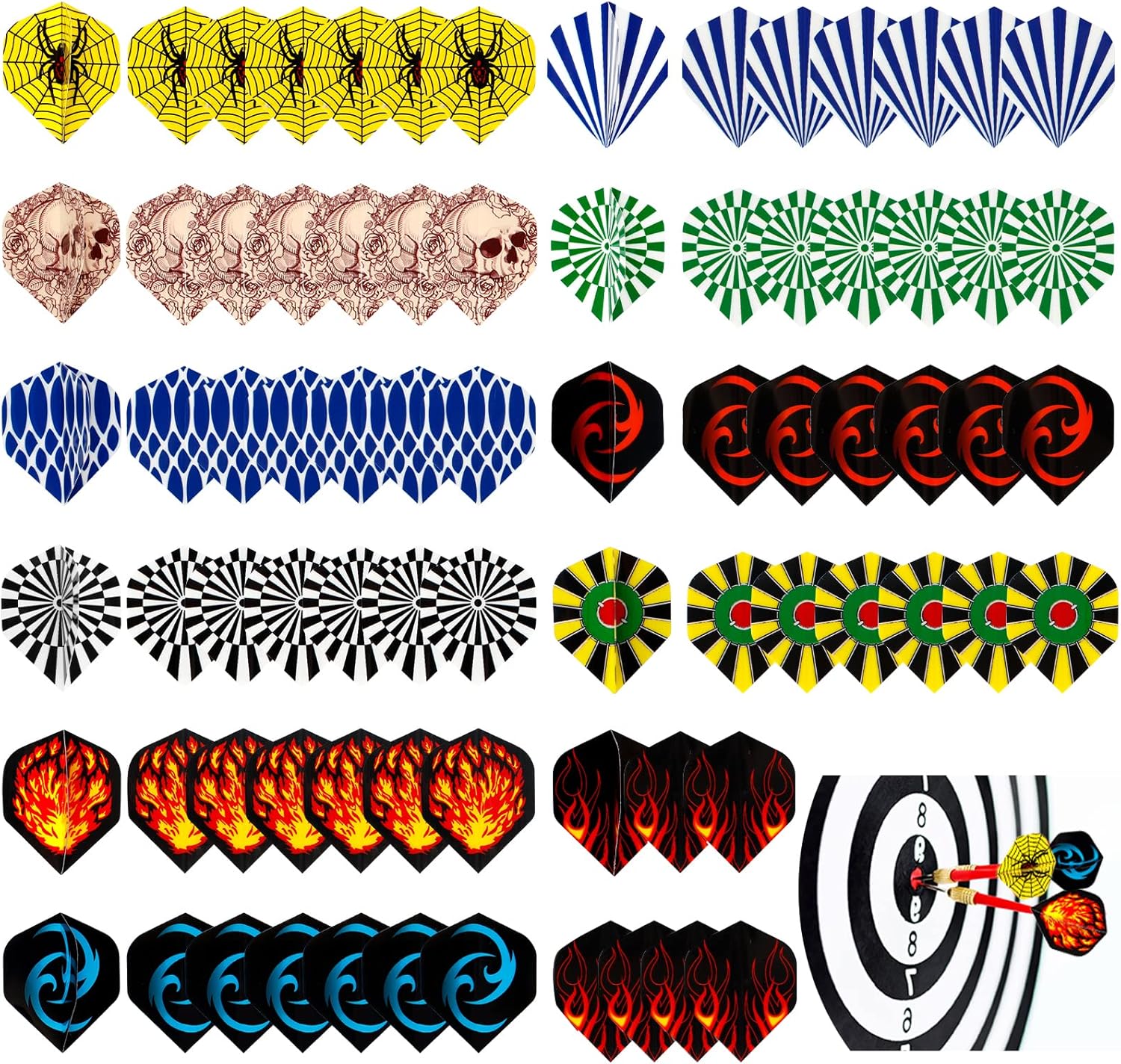 Kulannder 77Pcs Dart Flights, Standard Shape Dart Flight, Thick Dart