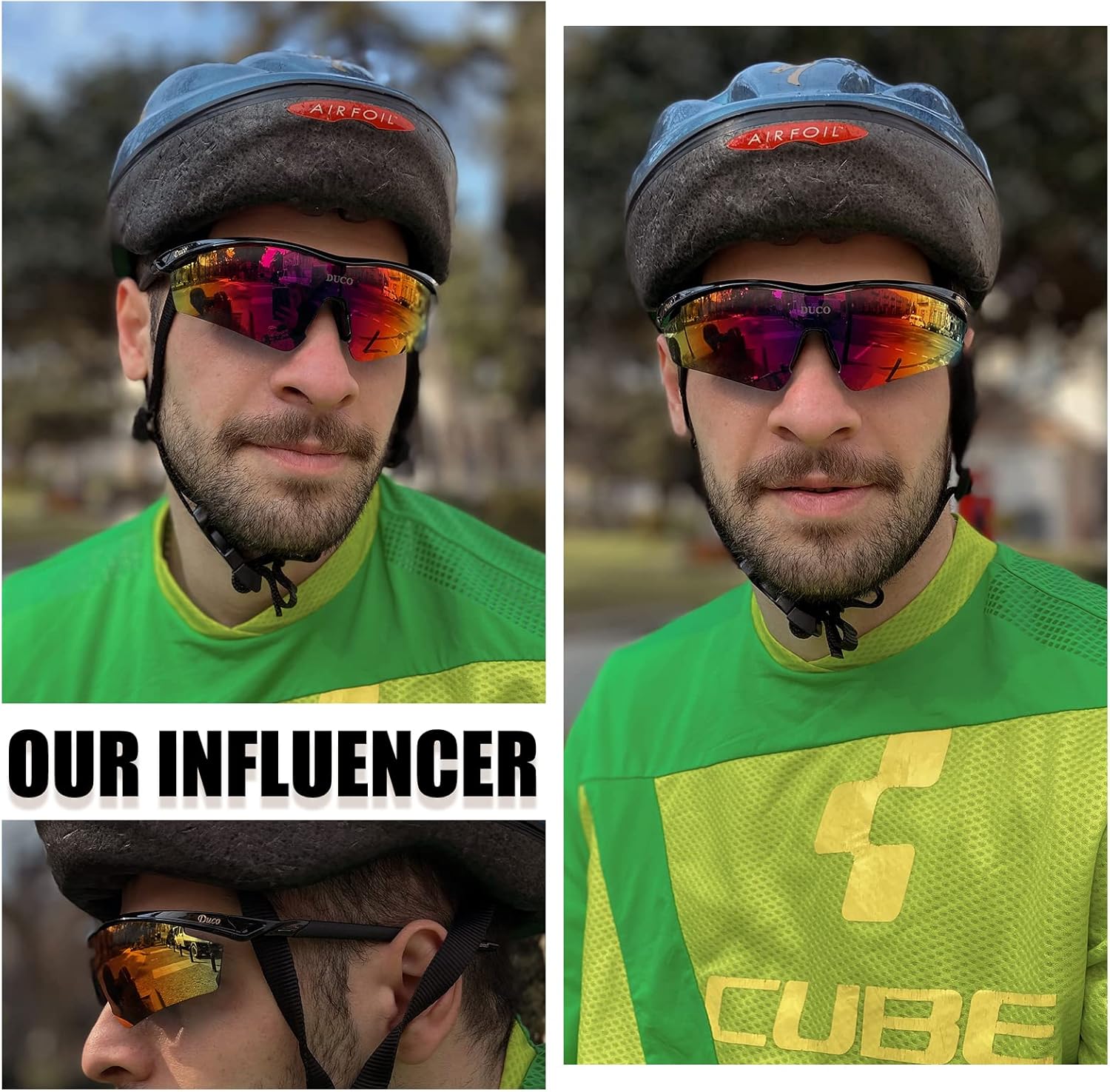 DUCO Polarized Sports Cycling Sunglasses for Men with 5 Interchangeable Lenses for Running Golf Fishing Hiking Baseball