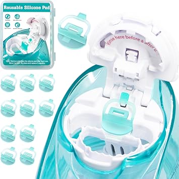 11PCS Reusable Silicone Pads Refills Accessories for Substitute Salt Saline Pods Compatible with Nasal Irrigation System Nasal Care for Easy Operation Green