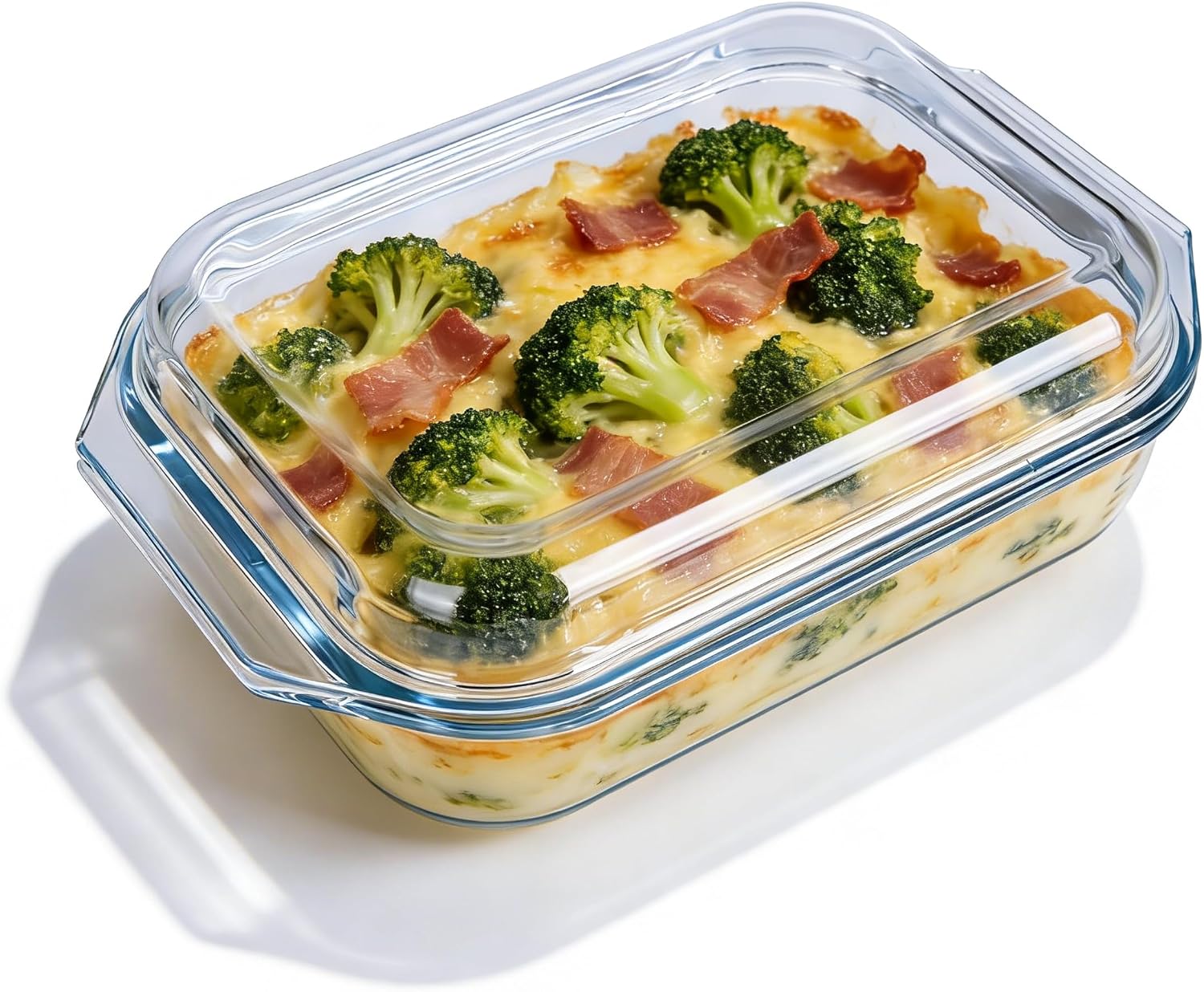 2.2qt Rectangular Glass Casserole Dish With Lid - Glass Casserole Dish For Oven - Clear Cookware For Cooking, Baking, Serving