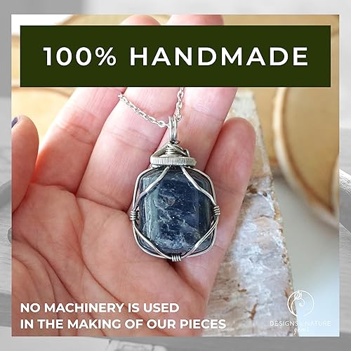 Miniatura 2 de Raw Sapphire Necklace - Royal Blue Sapphire Pendant - September Birthstone Jewelry - Dark Silver Necklace - 24 Inch White Gold Chain - Gift for