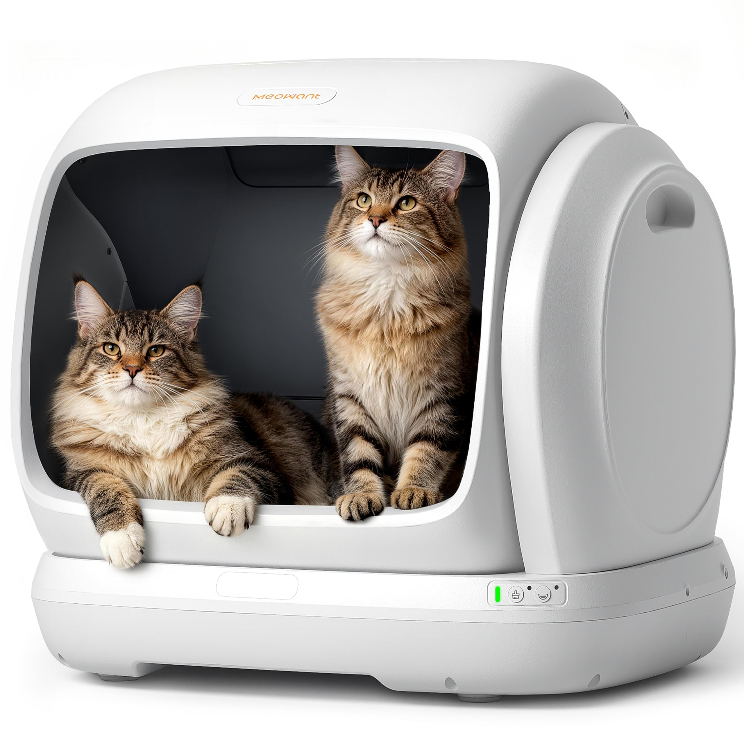 MeoWant Selbstreinigende Katzentoilette XXXL,Katzenklo Selbstreinigend 106L Extragroße Kapazität mit App-Steuerung,Sicherheitssensor,Geruchsbeseitigung,Sicherer Einklemmschutz,für mehrere Katzen