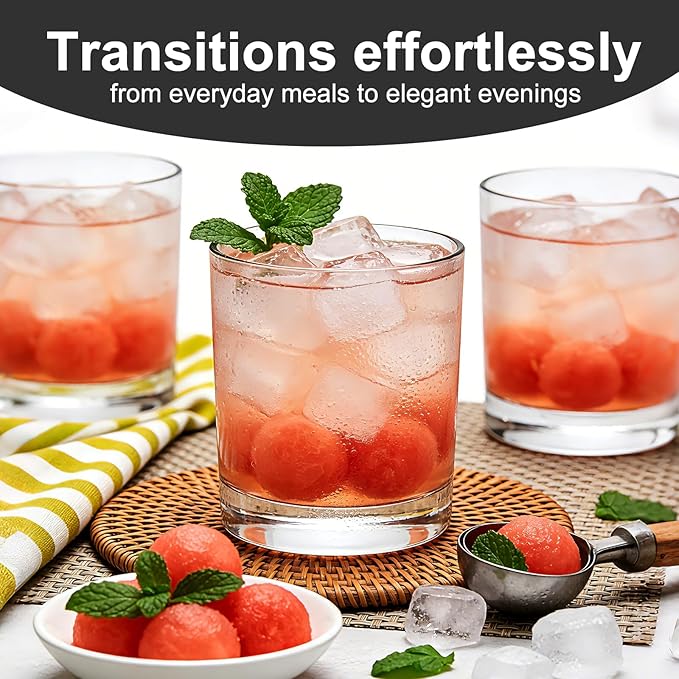 Juego de 12 Vasos para Whisky Cadamada, 11 oz, Base Pesada miniatura 4