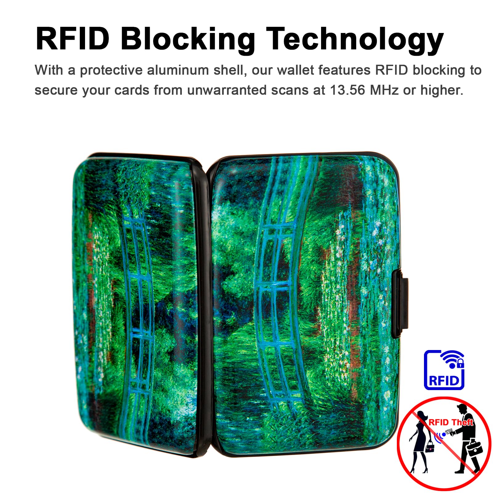 Etui na karty kredytowe, mały portfel blokujący RFID, biznesowy, metalowy, smukły, mini, aluminiowy, twardy futerał dla kobiet, mężczyzn, prezent, ZIELONY, S, Minimalistyczny, kompaktowy,