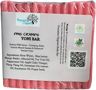 Yoni Bars Handmade Organic Yoni Soap and Yoni Oil, Combats Bad Bacteria, Yeast, Odors, Eases Menstrual Cramps, 100% Natural Ingredients (PMS Cramps)