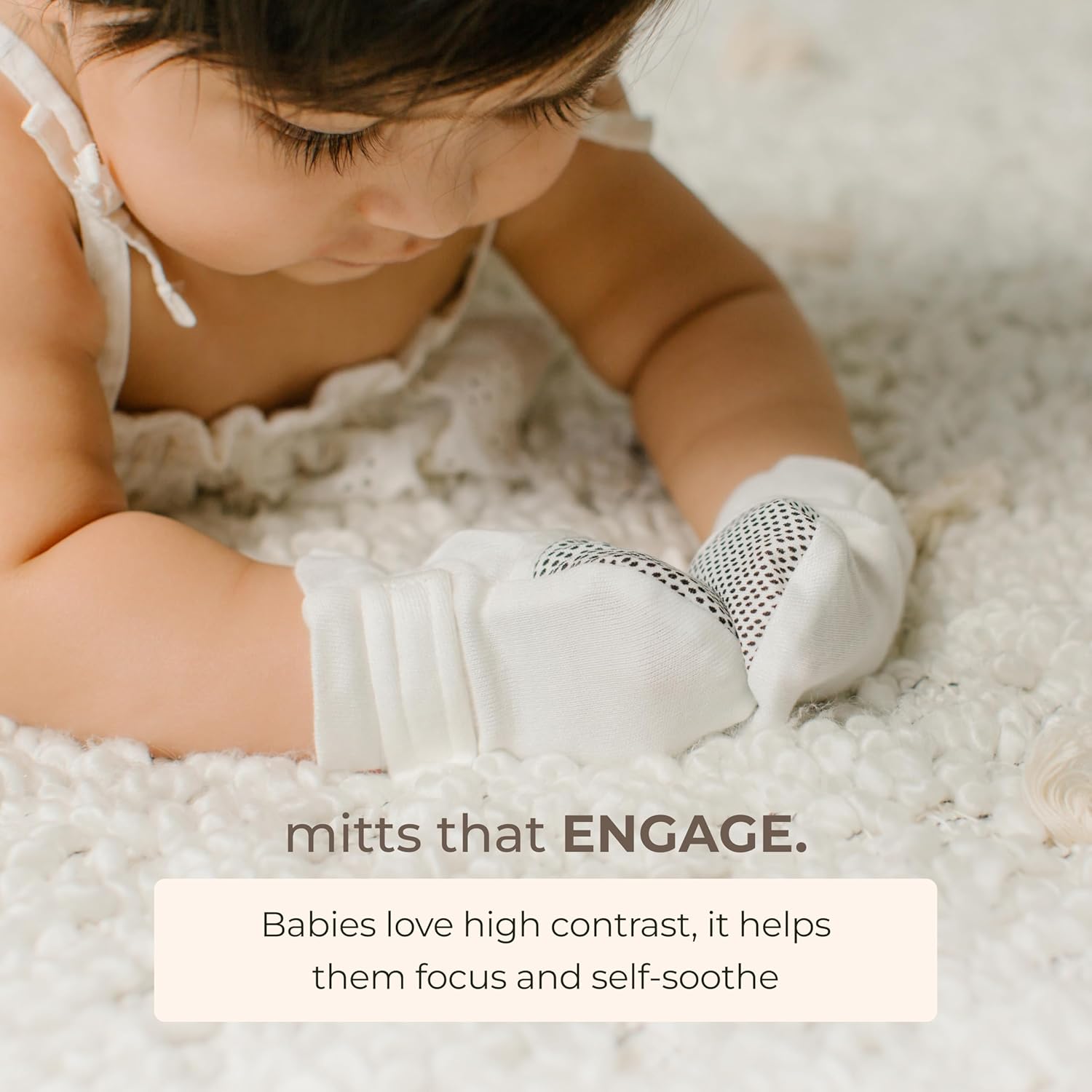 goumikids 3 Pack Stay-On Mitts Lavender, Dandilion and High Prairie, 0-3 Months
