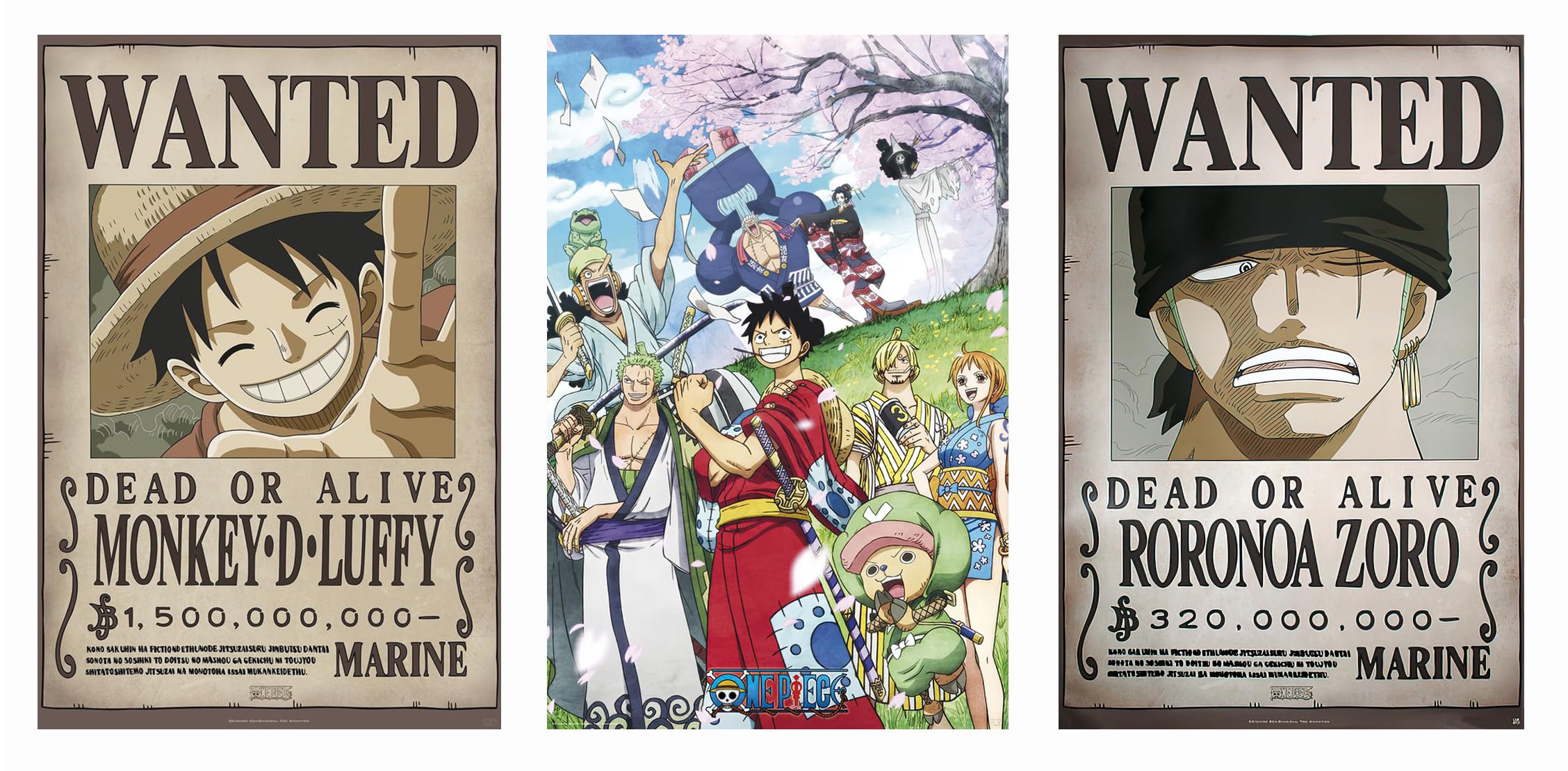 Amazon.com: One Piece - Anime TV Show Poster Set (Wanted: Luffy