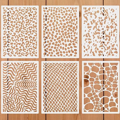 Miniatura 7 de Plantillas con estampado de animales, 12 plantillas de piel de animal, leopardo, cebra, vaca, tigre, guepardo, jirafa, serpiente, escamas de