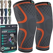 Modvel Compression Knee Brace for Women &amp; Men, 2-Pack Knee Brace for Running Knee Pain, Knee Support Compression Sleeve, Workout Sports Knee Braces for Meniscus Tear, ACL &amp; Arthritis Pain Relief