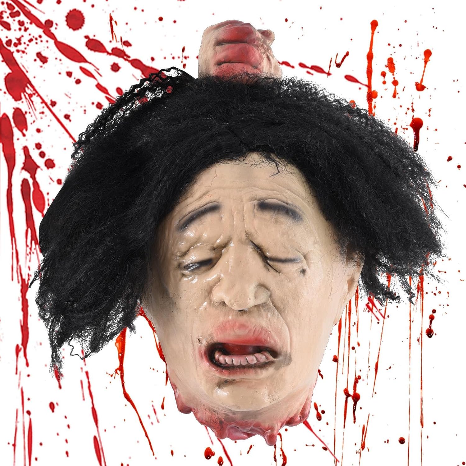 ハロウィン ヘッドプロップ - 血まみれ切断頭プロップ - ホラー 防水仕様 玄関 庭 リビング 寝室 屋内 屋外 ディスプレイ