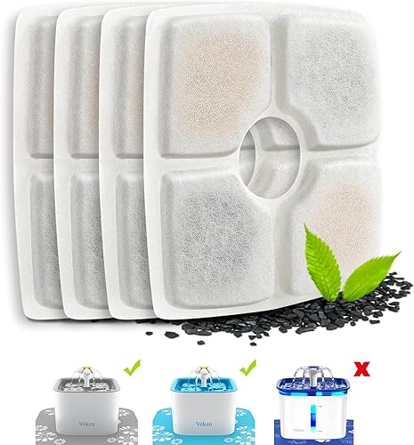 Miniatura 9 de Veken Replacement Filters for 84oz25L Automatic Pet Fountain Cat Water Fountain Dog Water Dispenser