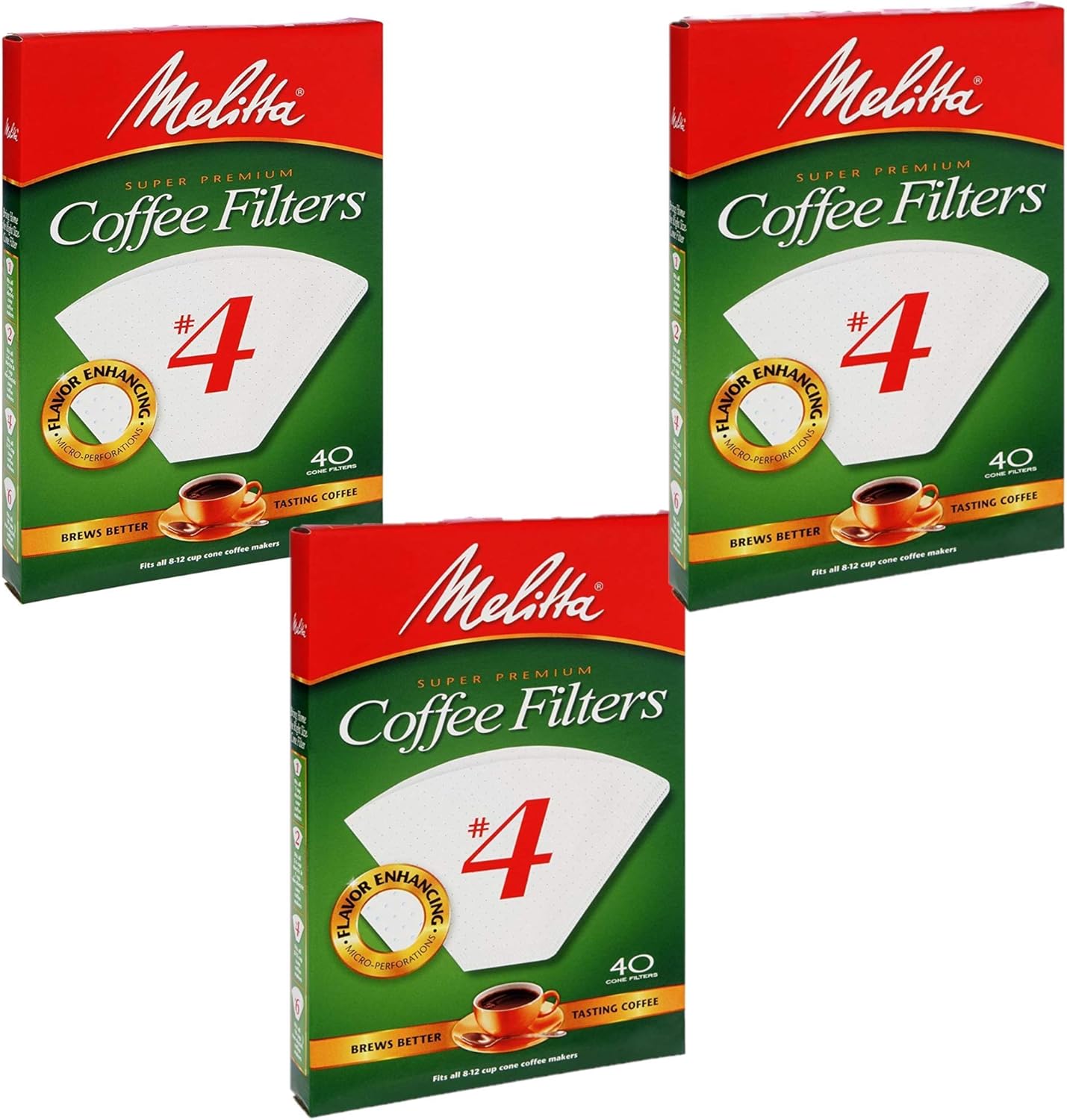 Melitta Cone Coffee Filters White No. 4 40 Count (3) Buy Online at