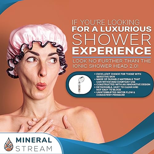 Miniatura 3 de MineralStream Cabezal de ducha iónico 2.0  Cabezal de ducha de alta presión que ahorra agua con cuentas de filtro  Cabezales de ducha ecológicos