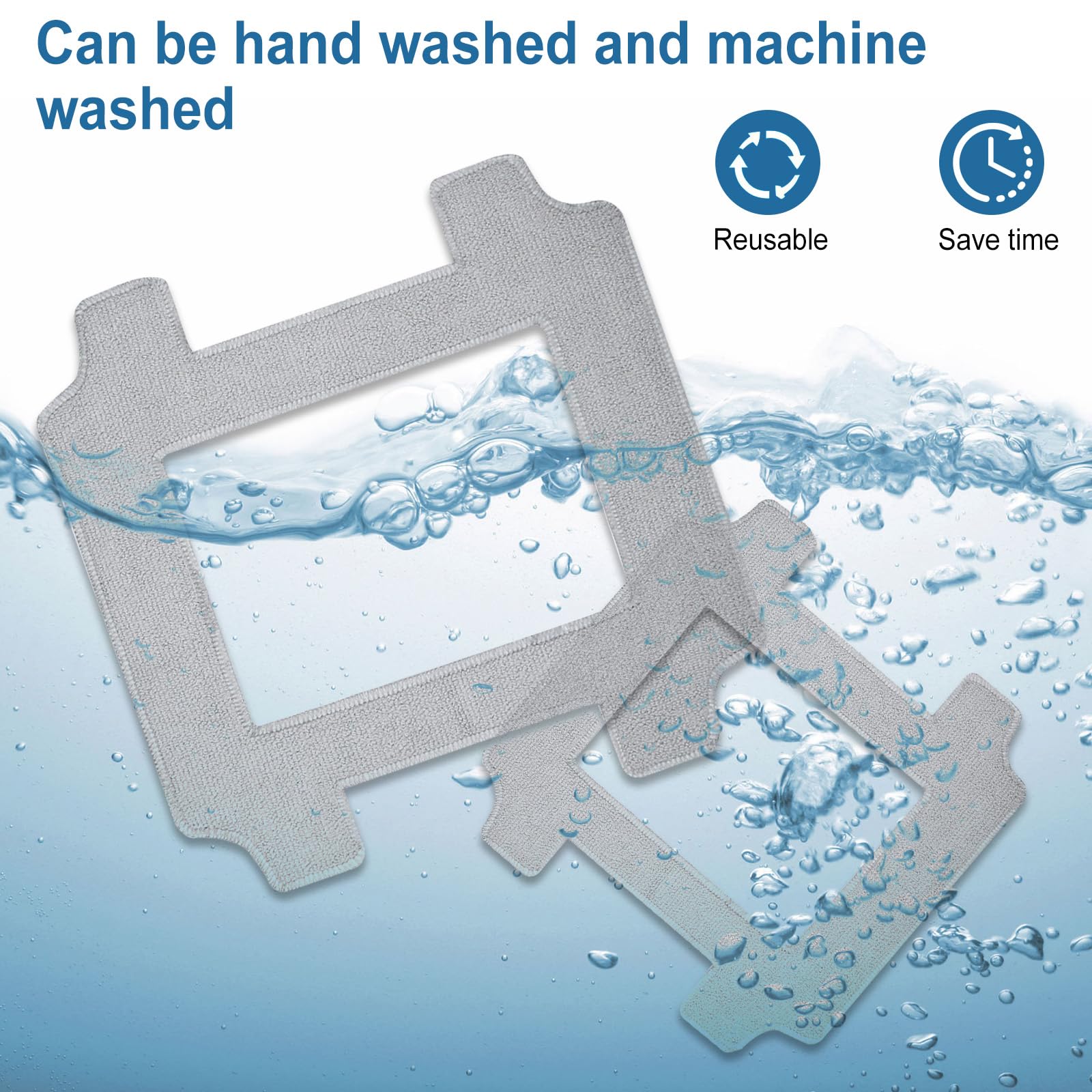 10 panni di ricambio per la pulizia automatica delle finestre da 8000 Pa, con serbatoio dell'acqua da 100 ml, ultra assorbenti, facili da montare per pulire le finestre senza sforzo (10 pezzi)