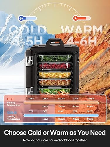 Miniatura 2 de Caja caliente para catering, calentador de alimentos portátil de 80 cuartos de galón con ruedas, transportador de bandeja de alimentos aislado