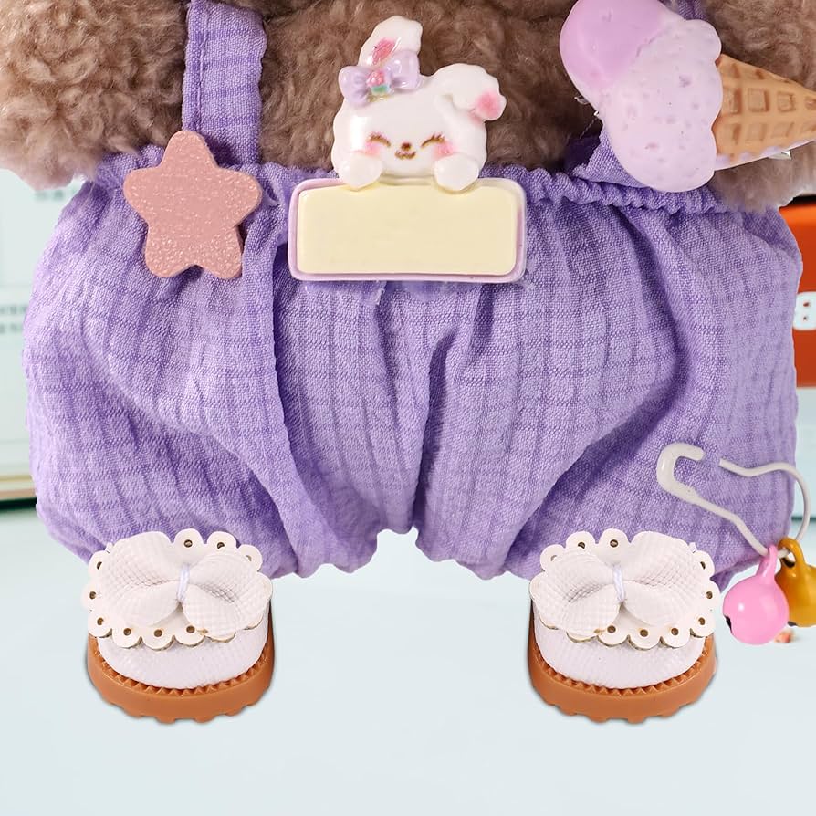 Mini Doll Shoes, 1 Pair Cute Loafer Shoes Compatible For 17cm/15cm Shoes Toy Outfit Accessories(Brown Loafers