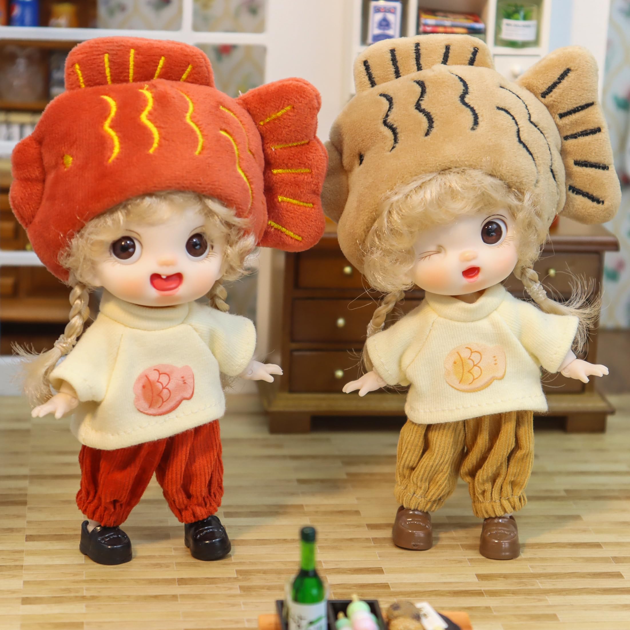 Amazon.com: Perklzau 2Pcs Small Cute Collectible OB11 BJD Dolls