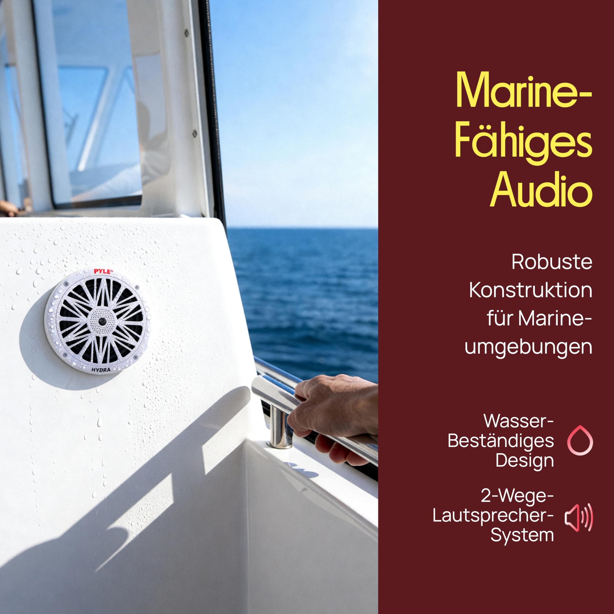 Pyle 200 Watt Outdoor Lautsprecher Boxen – Box Wasserdicht, 2- Wege Passiv, geeignet als Pool und Sauna Sound System, Auto- & Marine Boxen, Weiß