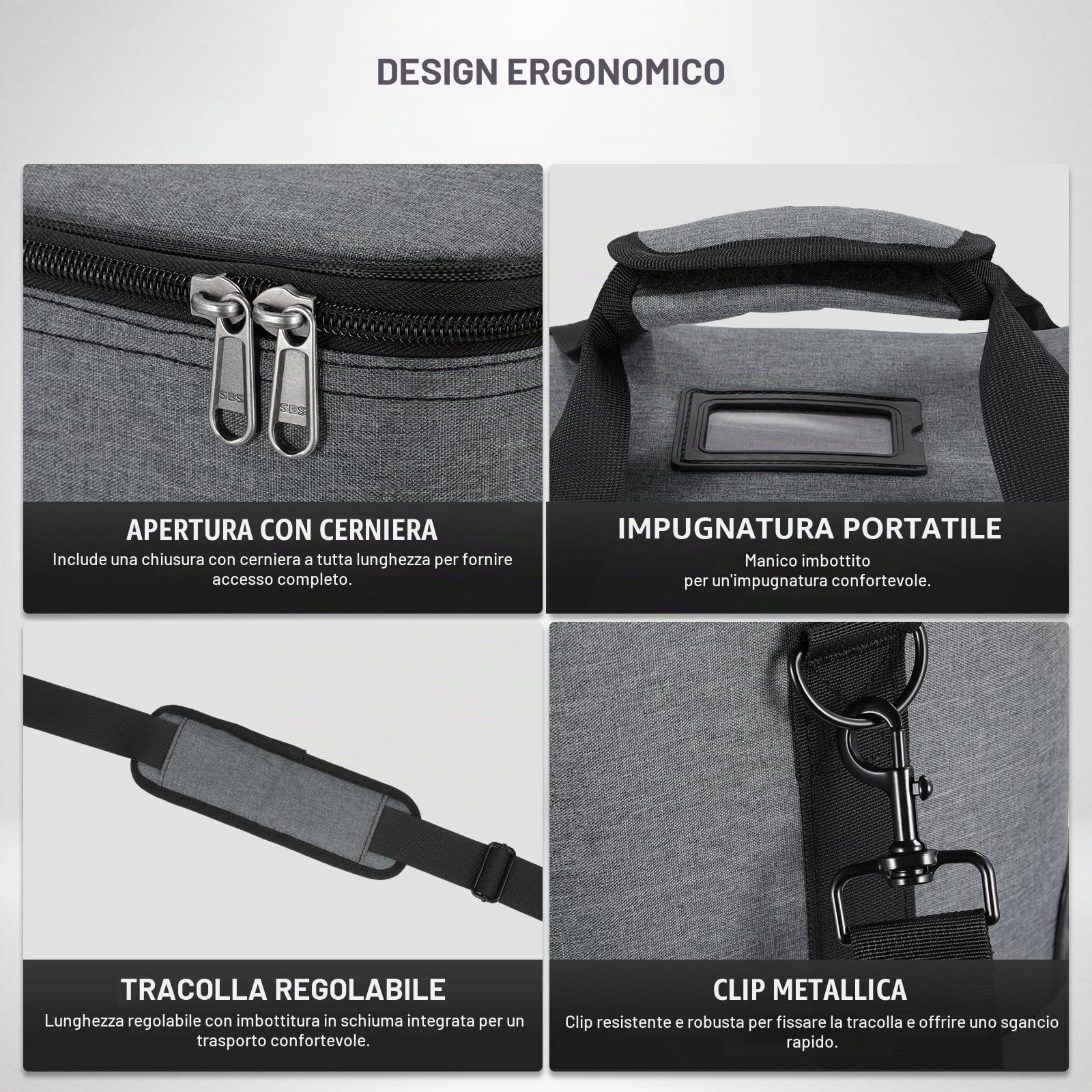 NEEWER Borsa Trasporto con Imbottitura Schiuma Mobile per Studio Light Q300 Vision 4 ML300 CB60B RGB CB60 MS60B MS60C MS150B, Borsa da Viaggio in Tessuto Oxford Resistente con Tracolla e Manico, PB5