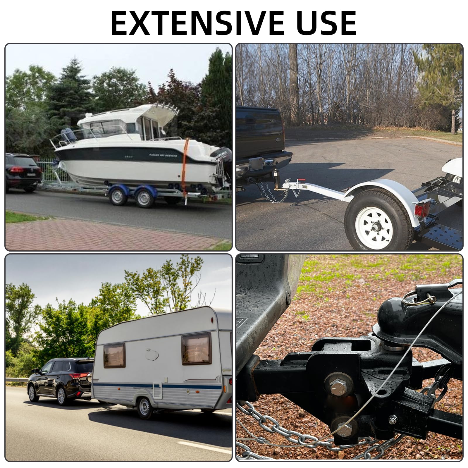 Breakaway Cable - 1m x 4mm Trailer Caravan Break Away Cable with 2 Carabiners, Easy Quick Fit Breakaway Cable Carbine Threaded Hook Towing Caravan Trailer for Breakaway Brake Safety Handbrake — view 7