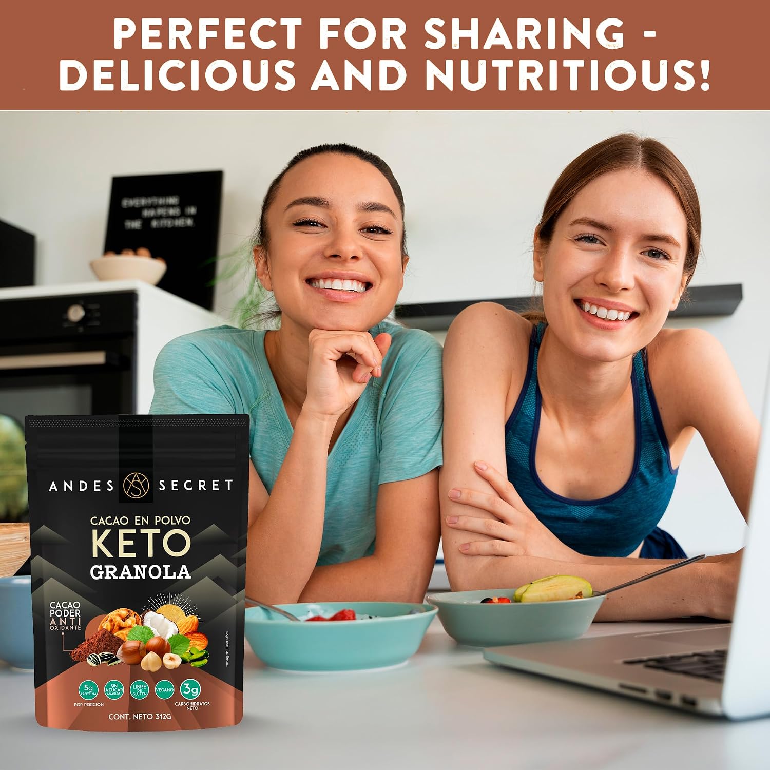 Andes Secret Cacao Granola - Almonds, Walnuts & Hazelnuts - Keto High Protein Granola with No Sugar, Grain & Gluten Free - 11 oz (3 Pack)