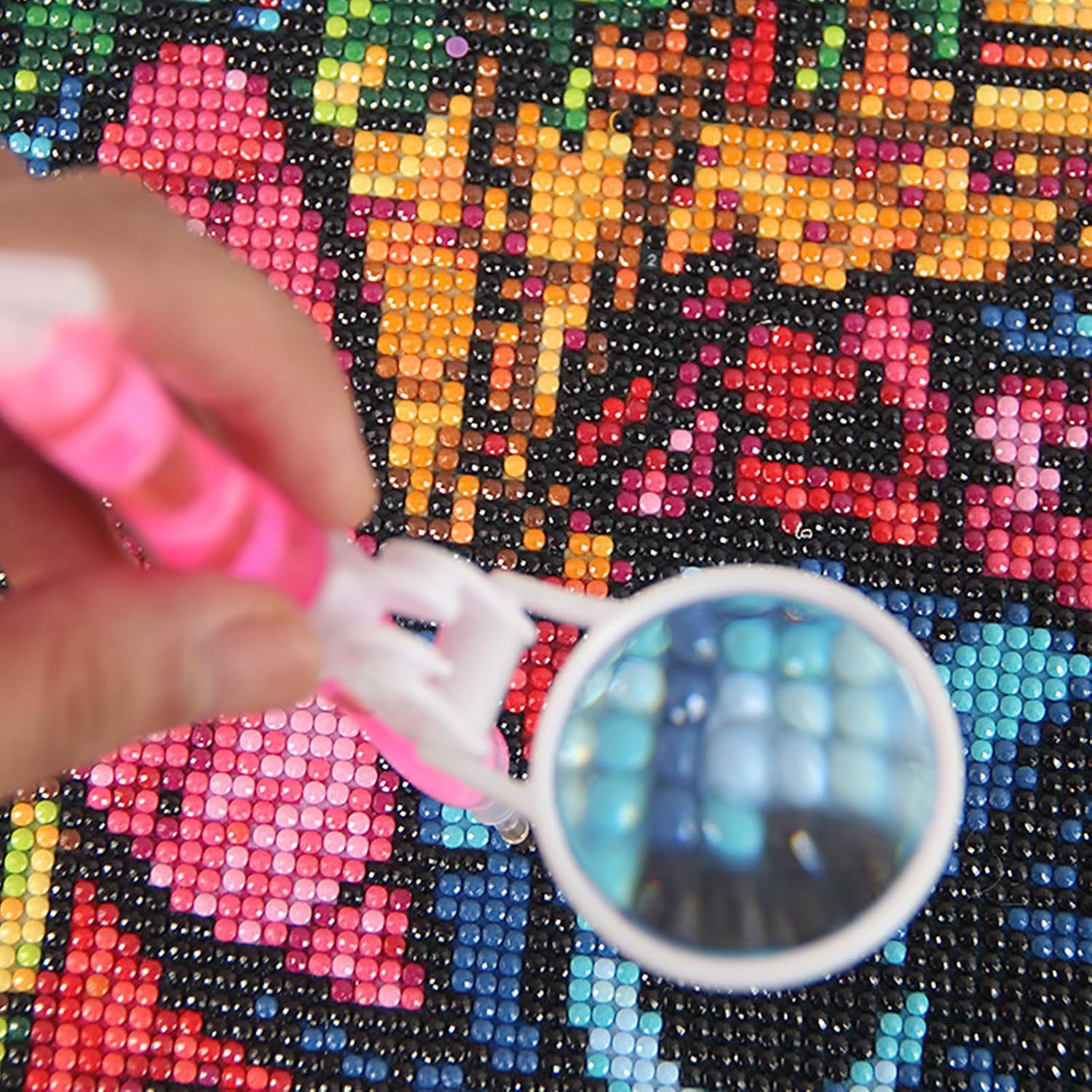 Didiseaon 5PCS Drill Pen Magnifying Lens Diamond Pen Magnifying Glass Art Painting Magnifier with Clamp Clip- on Pen Magnifier for Nail Art 5D Painting with Diamonds
