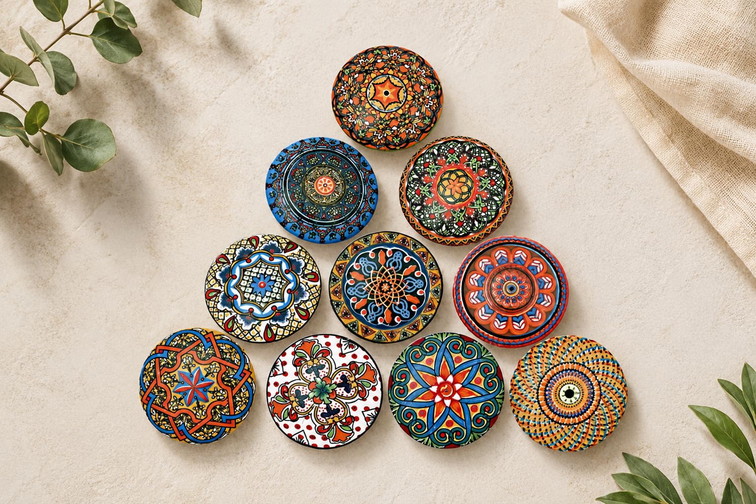 JGARTS 10 x Mix Vintage Look Flower Ceramic Knobs Door Handle