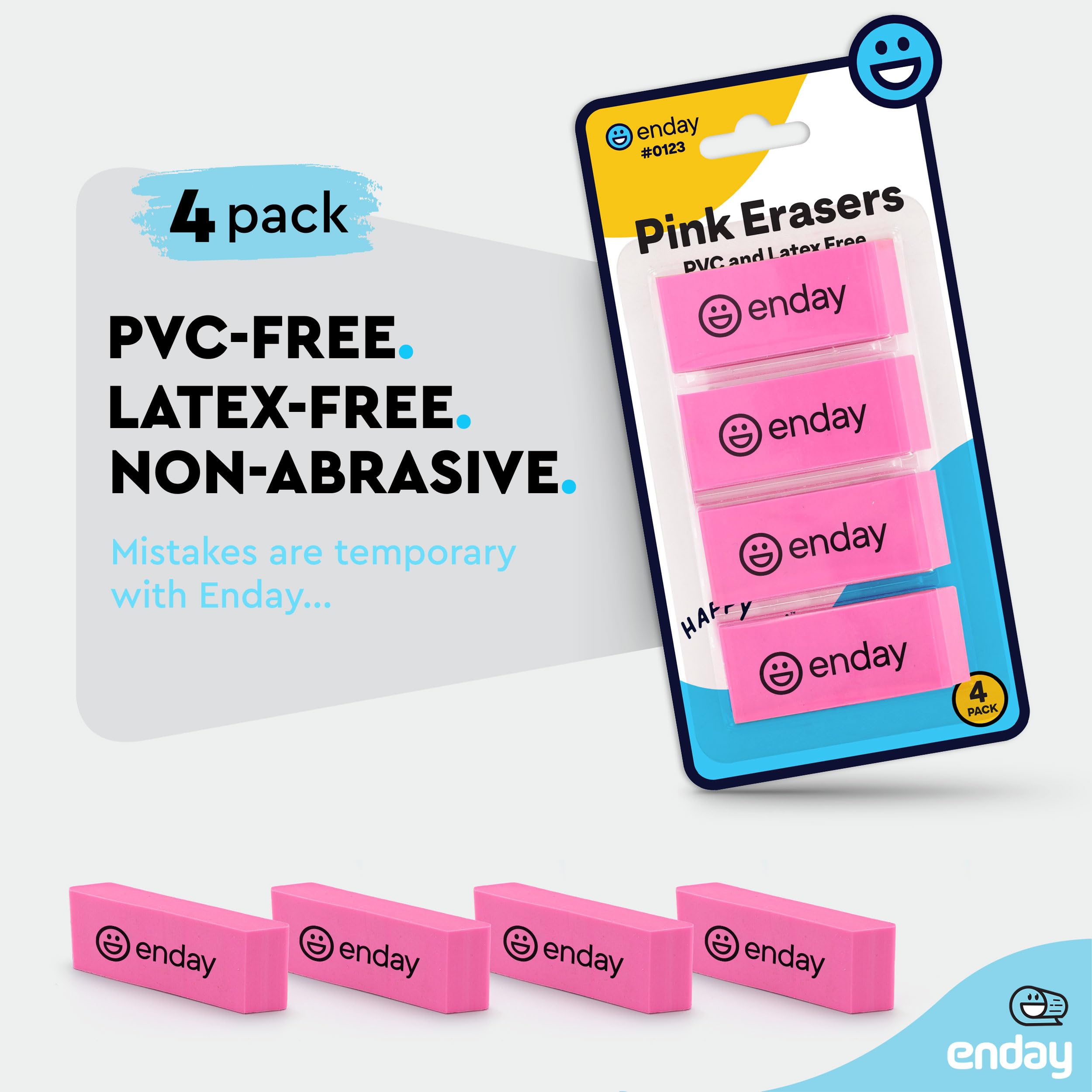 Sakura Crepas Erasers 20-Pack Pink Elementary School Rubber Erasers