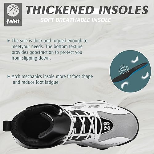 Miniatura 5 de CJSPORX Zapatos de baloncesto para hombre, transpirables, antideslizantes, zapatillas deportivas de moda